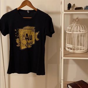 Next Level apparel gold fish black AU tee